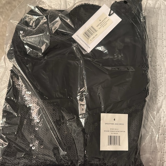 NWT WeWoreWhat Sequin Sheer panel Maxi Dress size 4 - Picture 12 of 12